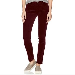 Ag Adriano Goldschmoed The Stilt Cigarette Leg Burgundy Corduroy Pants Size 29R